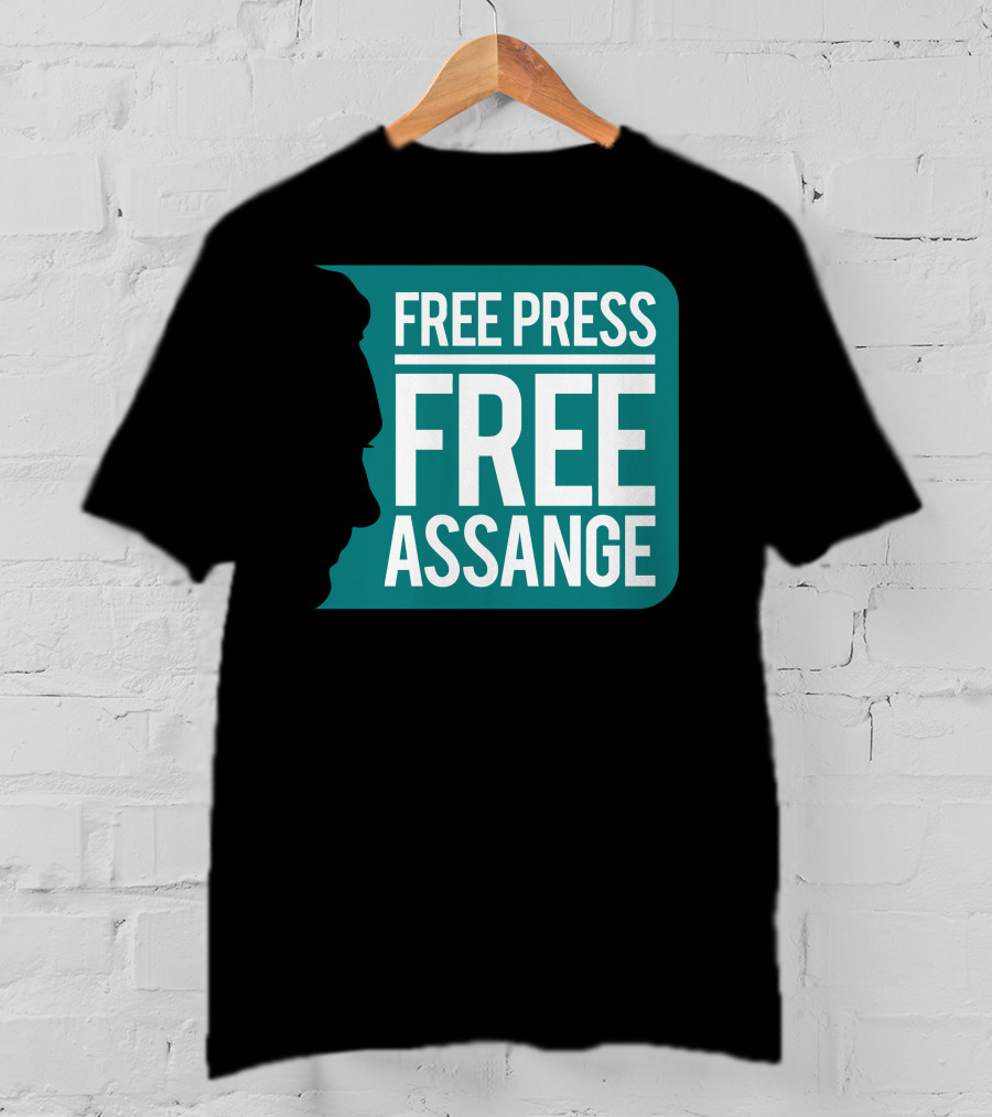 Free Press Free Assange Silhouette Campaign T-Shirt