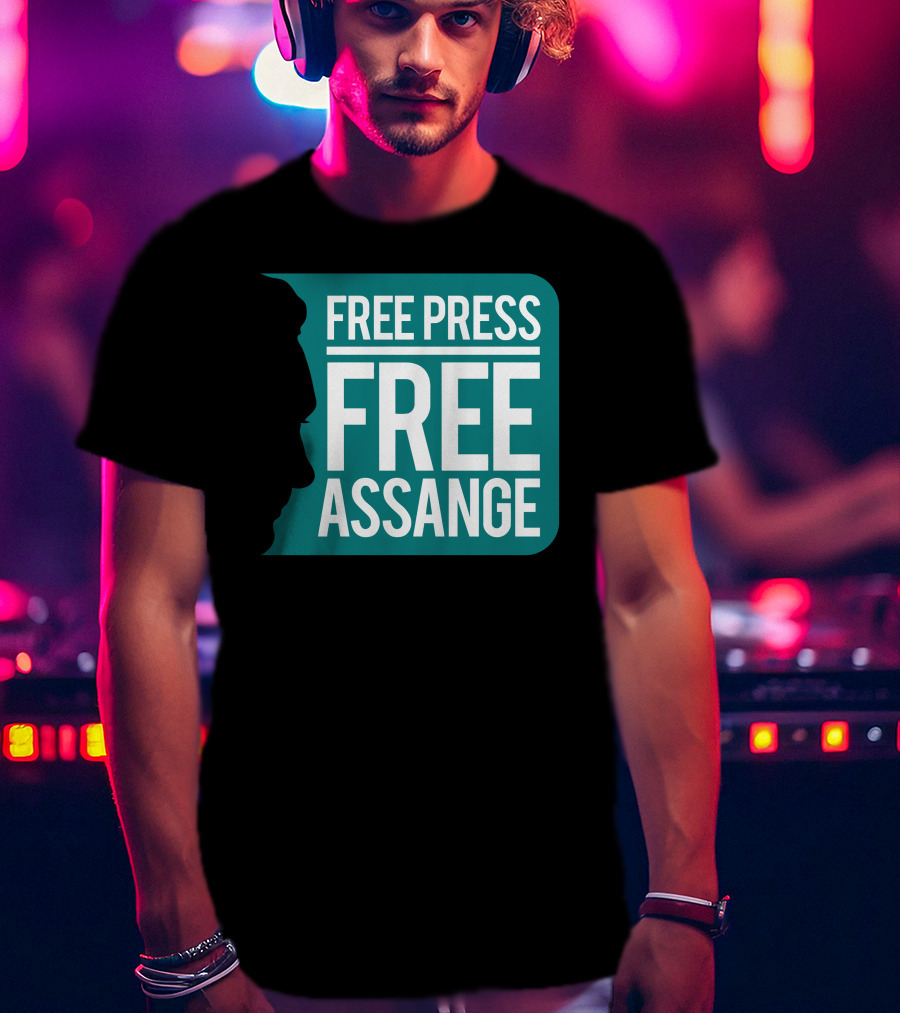 Free Press Free Assange Silhouette Campaign T-Shirt