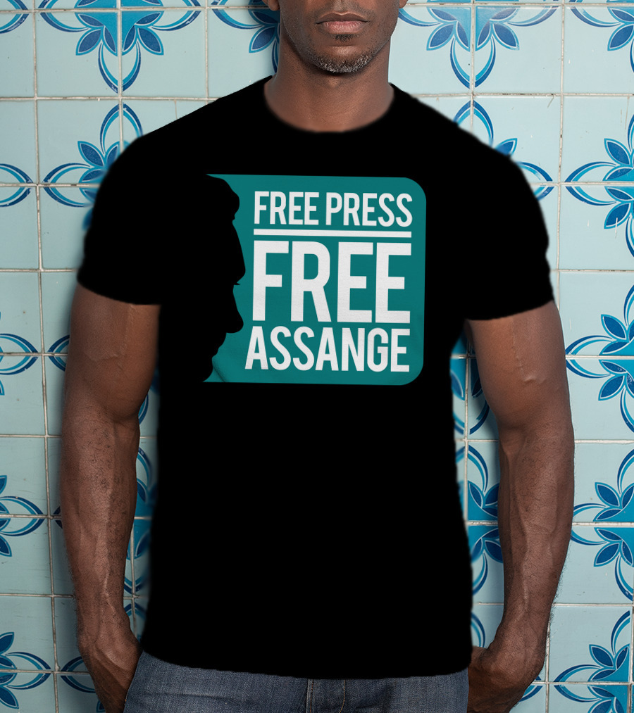 Free Press Free Assange Silhouette Campaign T-Shirt