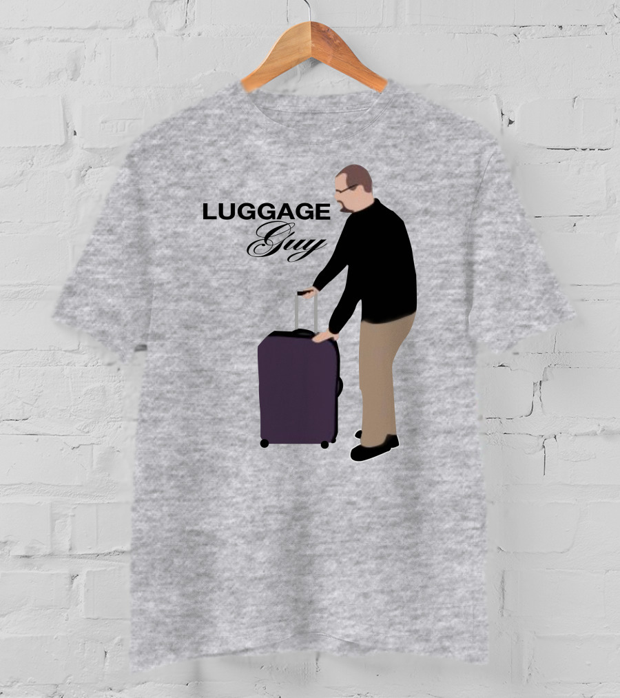 Luggage Guy Barstool Icon With Rolling Suitcase T-Shirt