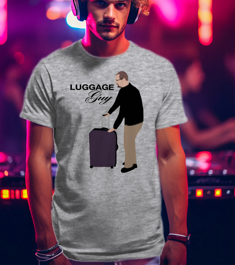 Luggage Guy Barstool Icon With Rolling Suitcase T-Shirt