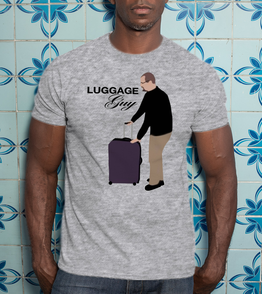 Luggage Guy Barstool Icon With Rolling Suitcase T-Shirt