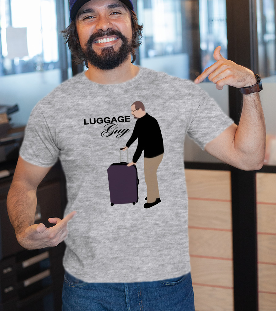 Luggage Guy Barstool Icon With Rolling Suitcase T-Shirt