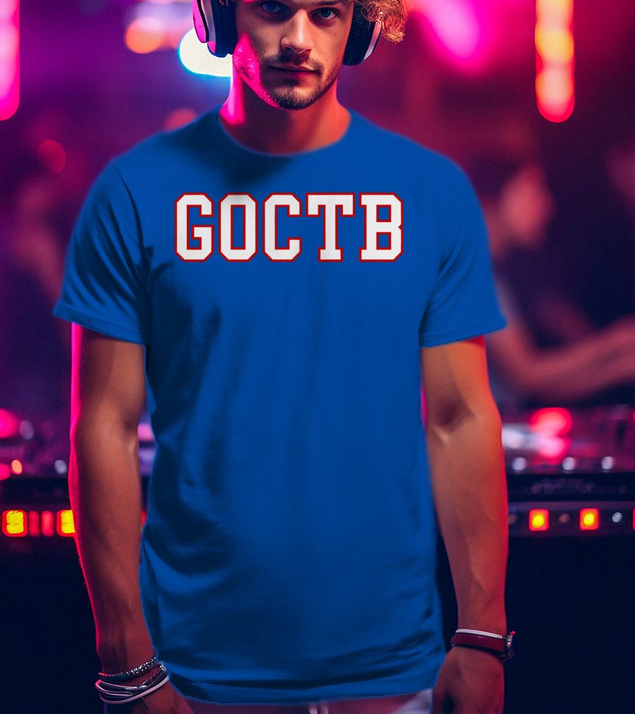 GOCTB 26 S Store Bold Lettering On Blue T-Shirt