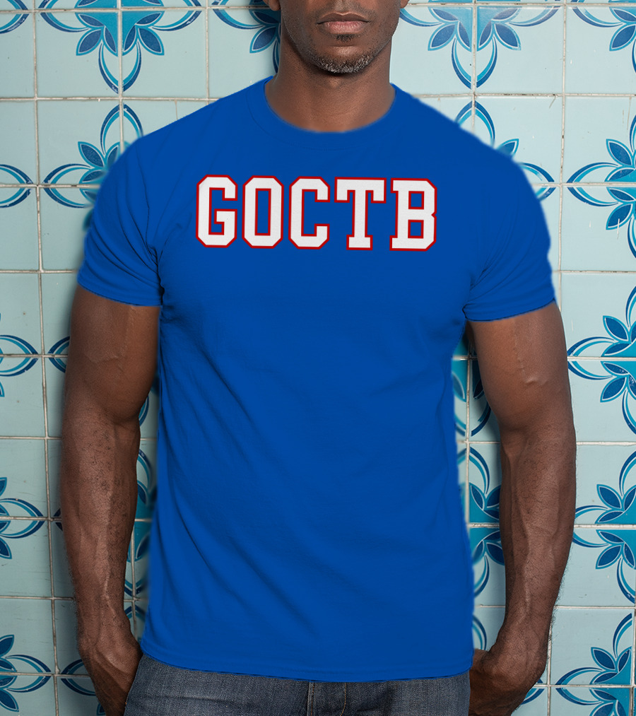 GOCTB 26 S Store Bold Lettering On Blue T-Shirt