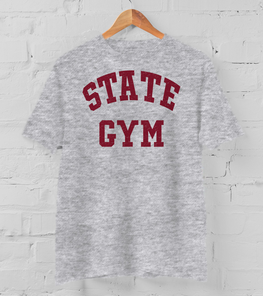 State Gym Vintage Athletic Typography T-Shirt