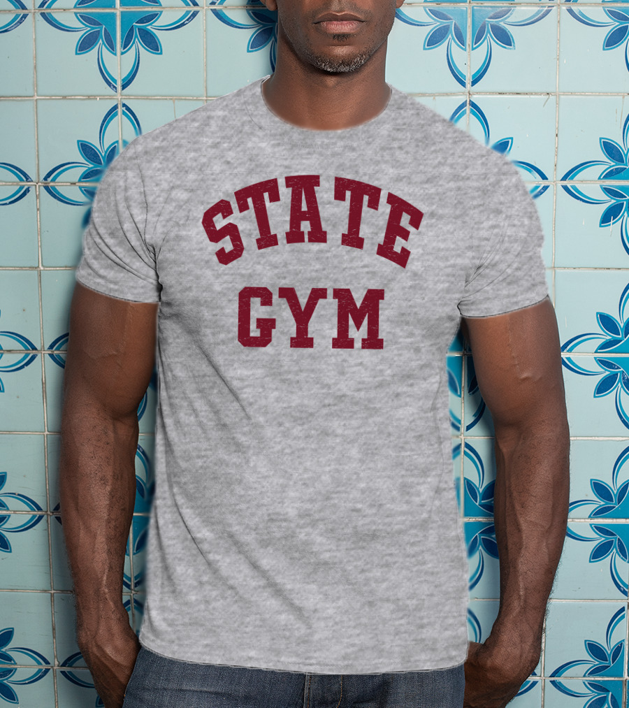 State Gym Vintage Athletic Typography T-Shirt