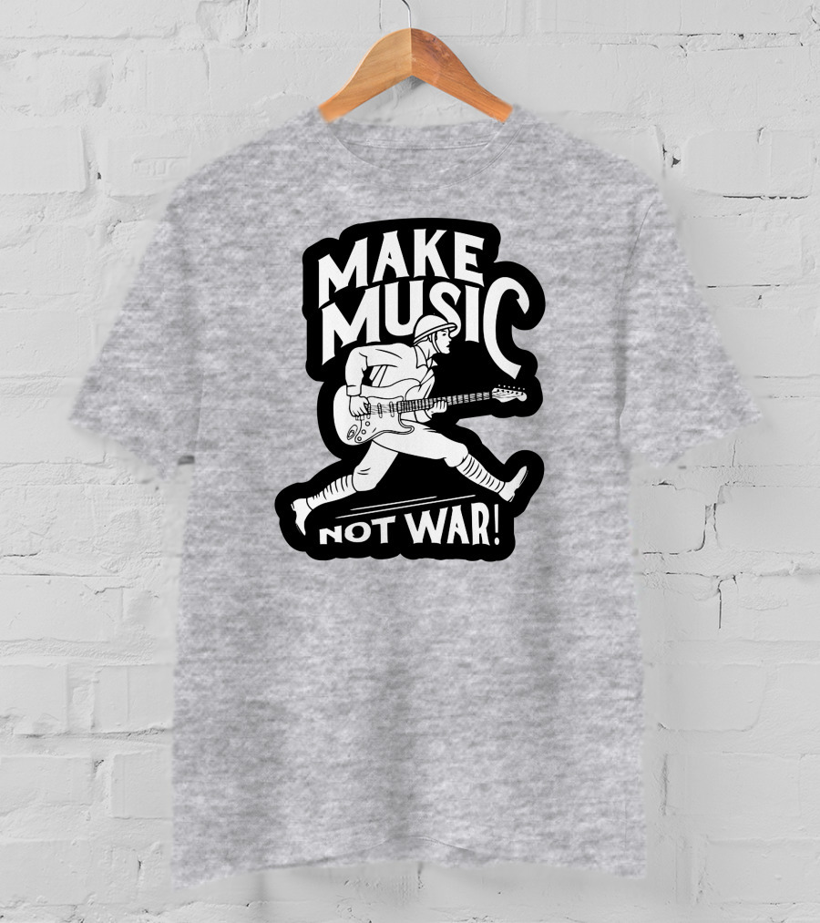 Make Music Not War Mattpinfield Vintage Soldier Guitar T-Shirt