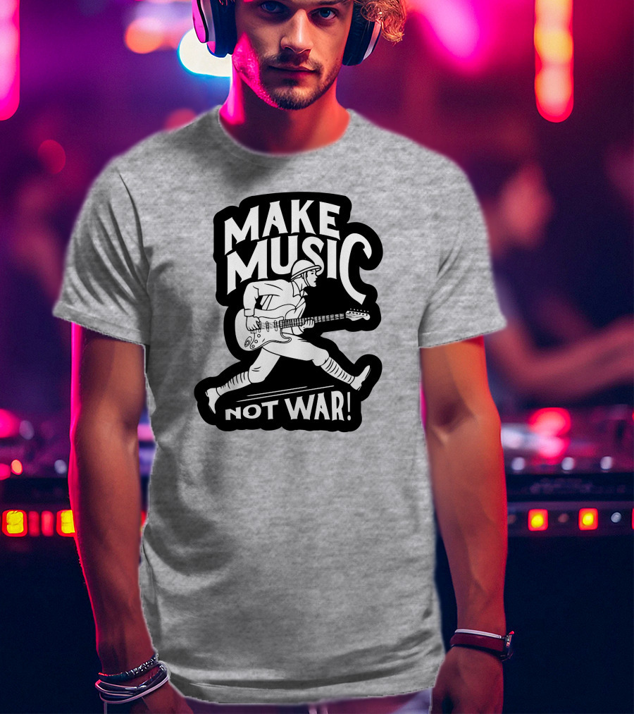 Make Music Not War Mattpinfield Vintage Soldier Guitar T-Shirt