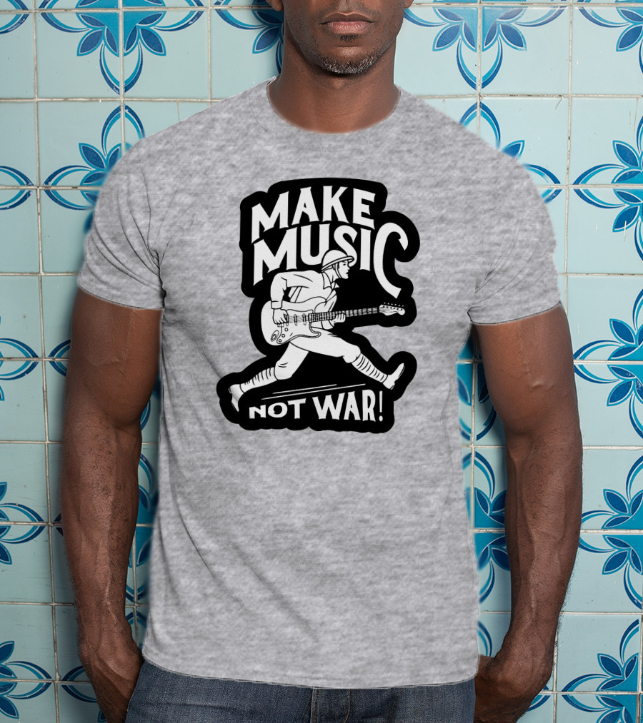 Make Music Not War Mattpinfield Vintage Soldier Guitar T-Shirt
