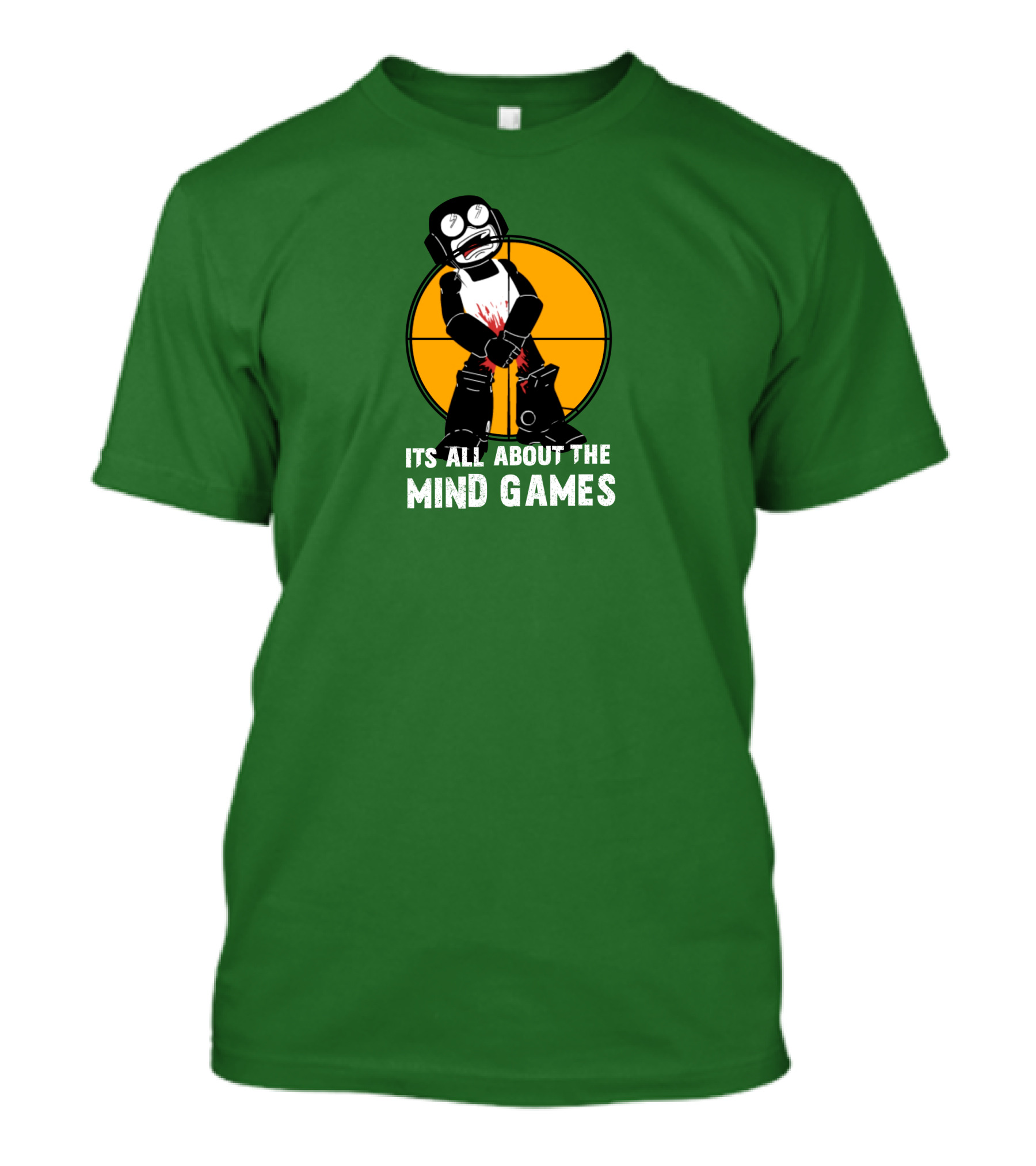 Its All About The Mind Games Targeted Character With Bloodstained Bat T-Shirt