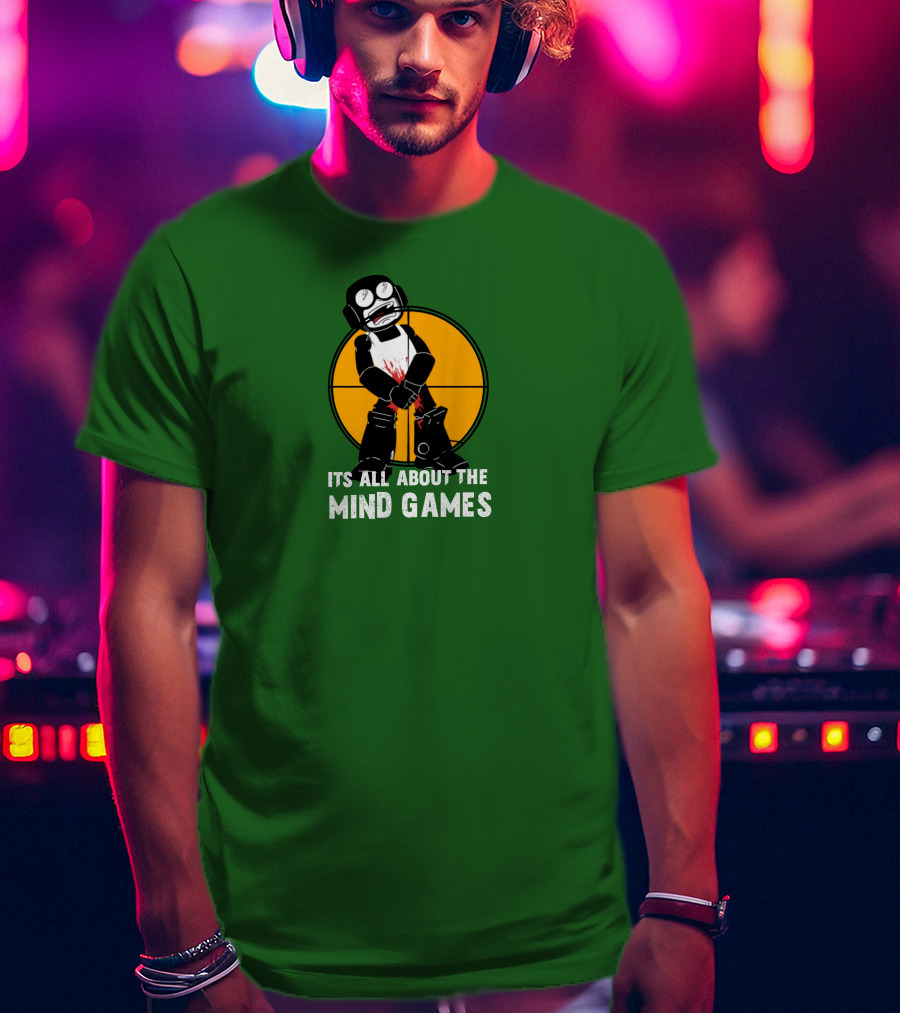 Its All About The Mind Games Targeted Character With Bloodstained Bat T-Shirt