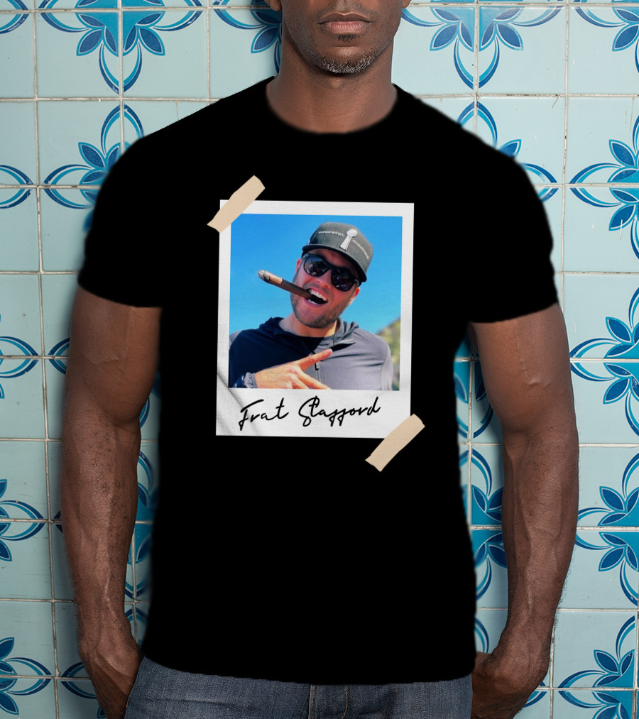 Frat Stafford Cigar Photo Wearing Hat T-Shirt