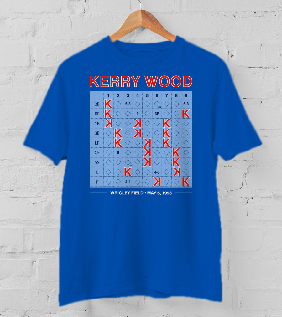Kerry Wood Wrigley Field 20 Strikeouts May 6 1998 Scorecard T-Shirt
