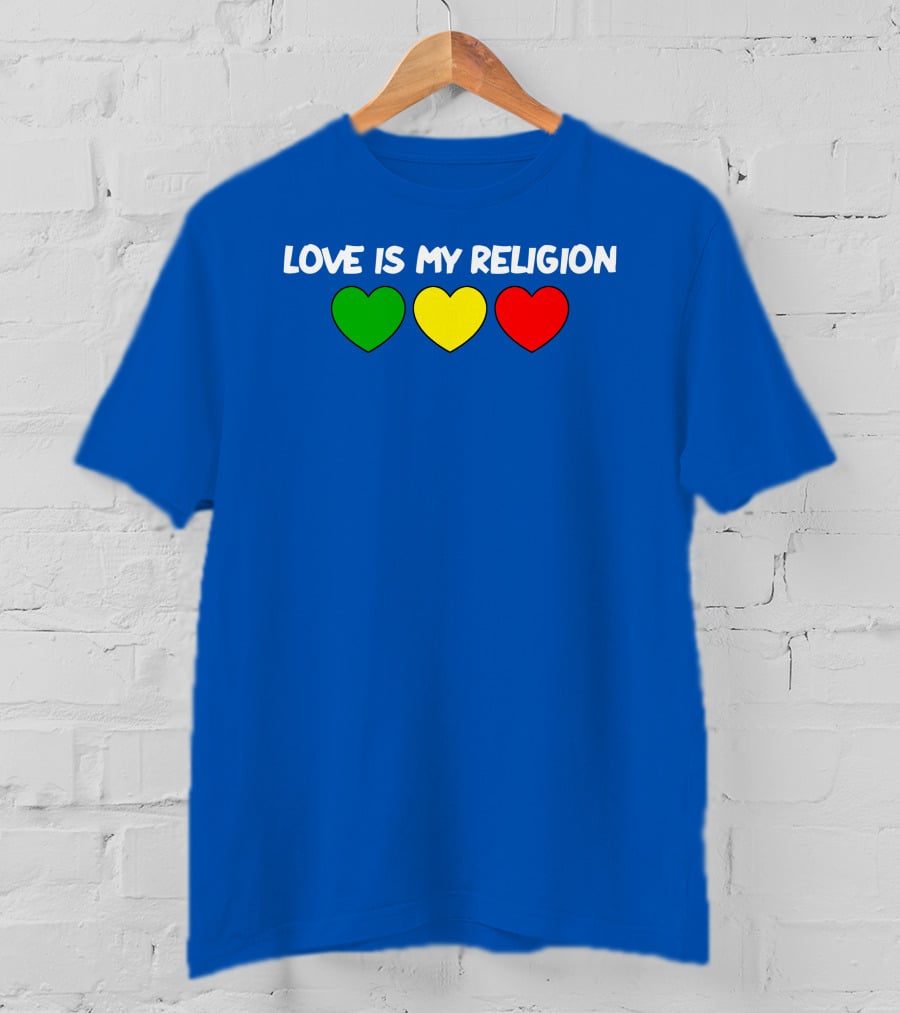Ziggy Marley Love Is My Religion Green Yellow Red Hearts T-Shirt