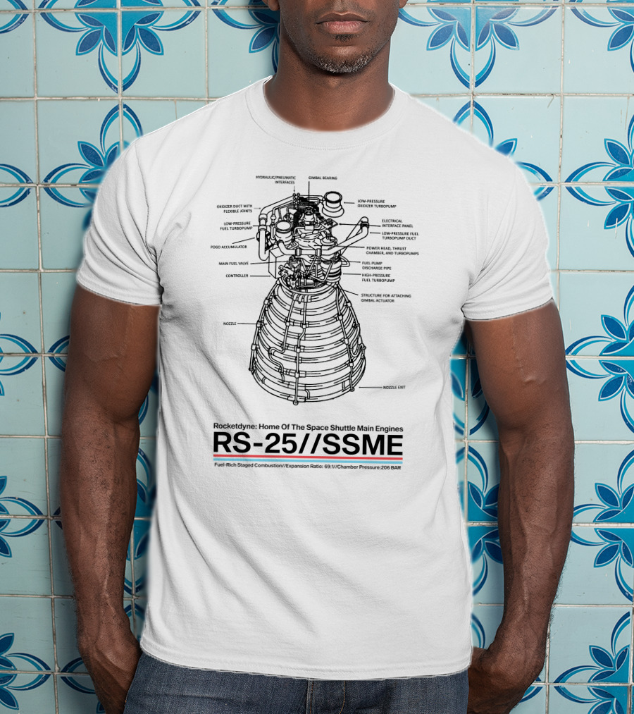 Rocketdyne RS-25 SSME Diagram Everyday Astronaut Store T-Shirt