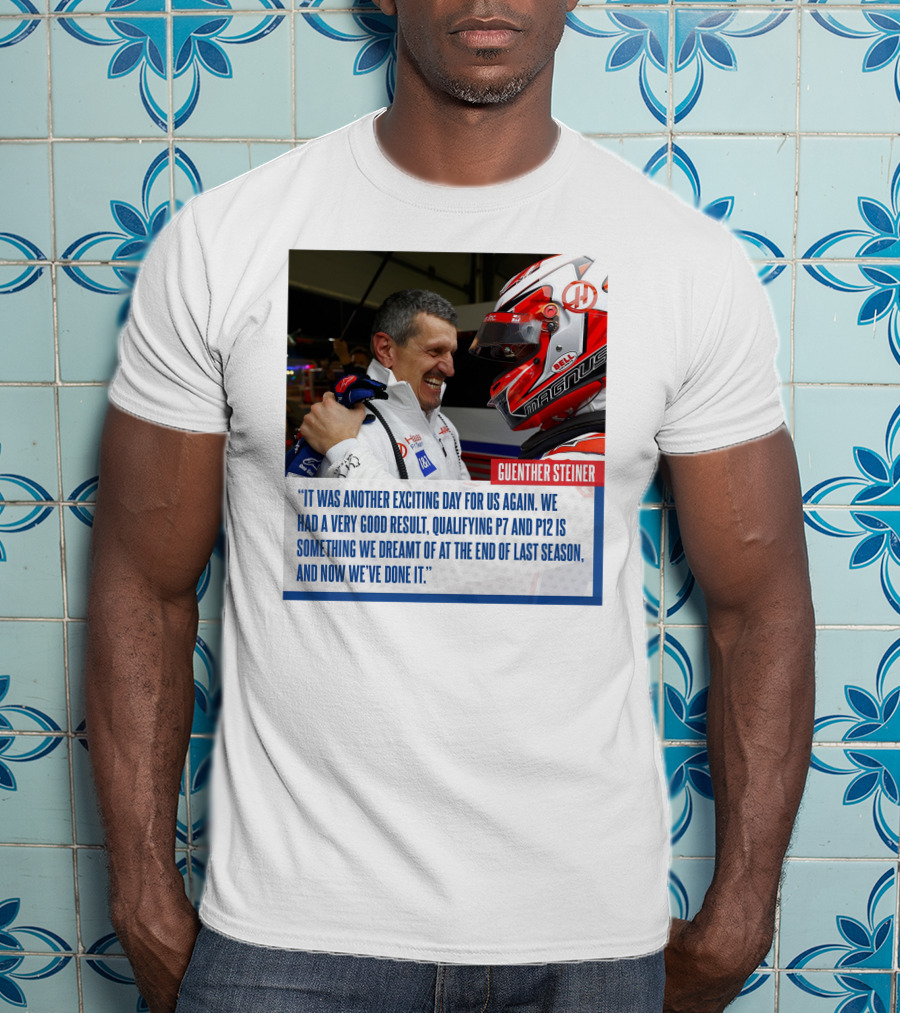 Guenther Steiner Haas F1 Bahrain GP Qualifying P7 P12 Achievement T-Shirt