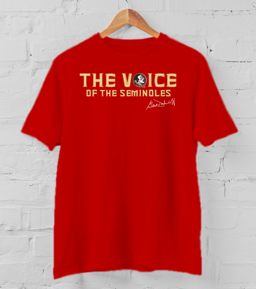 The Voice Of The Seminoles Gene Deckerhoff Signature With Florida State Seminoles T-Shirt