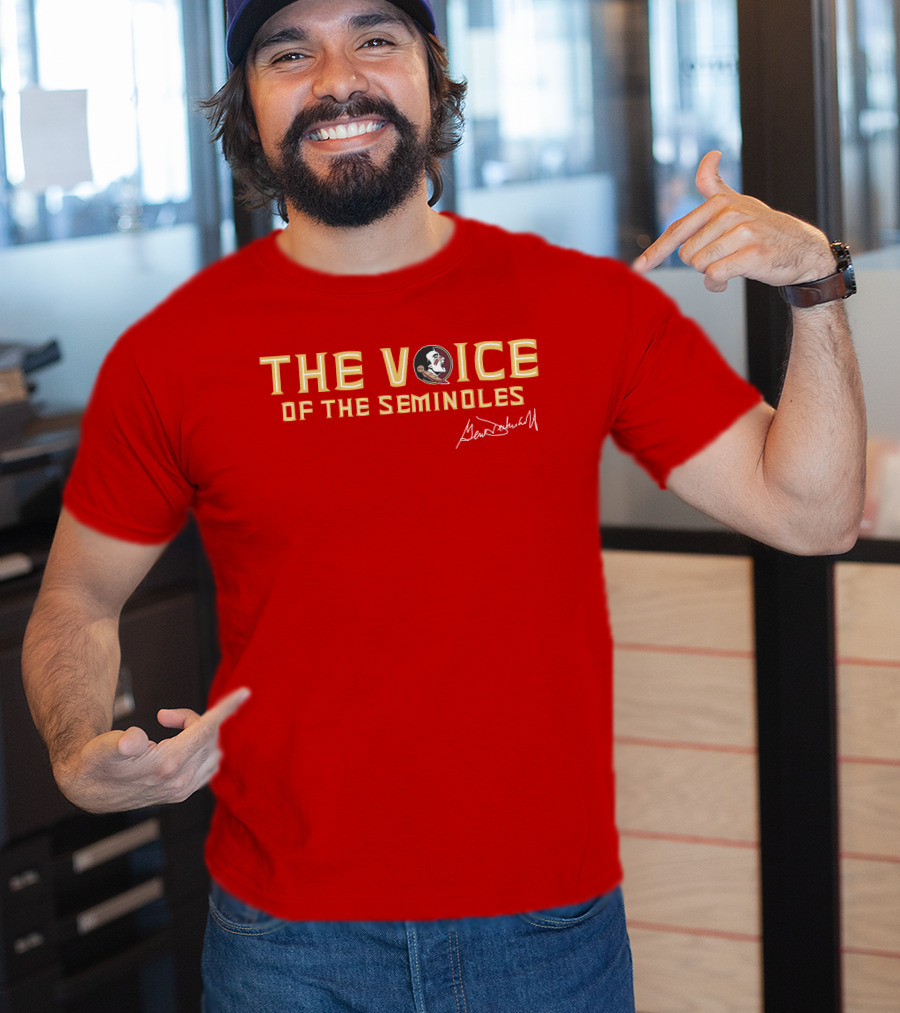 The Voice Of The Seminoles Gene Deckerhoff Signature With Florida State Seminoles T-Shirt