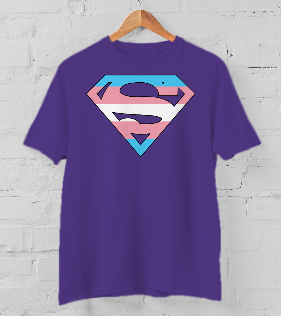 Superman Logo Trans Flag Trans Rights Are Human Rights T-Shirt