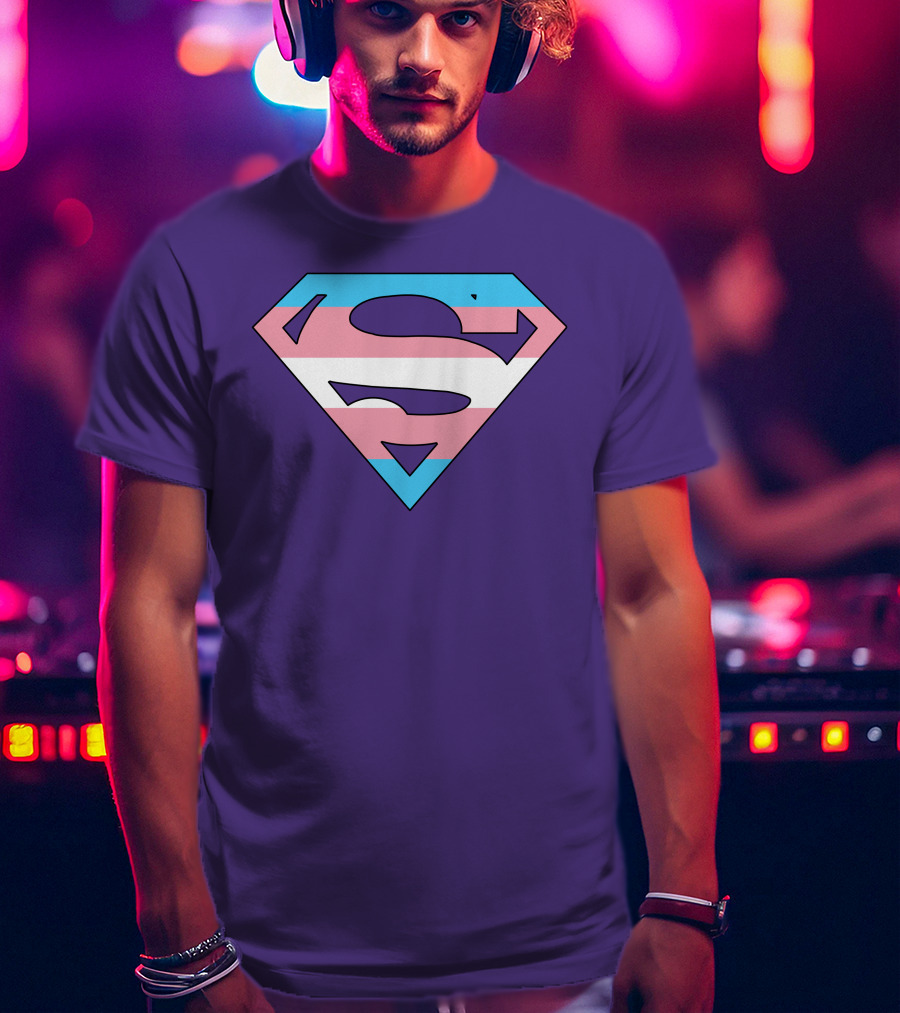Superman Logo Trans Flag Trans Rights Are Human Rights T-Shirt