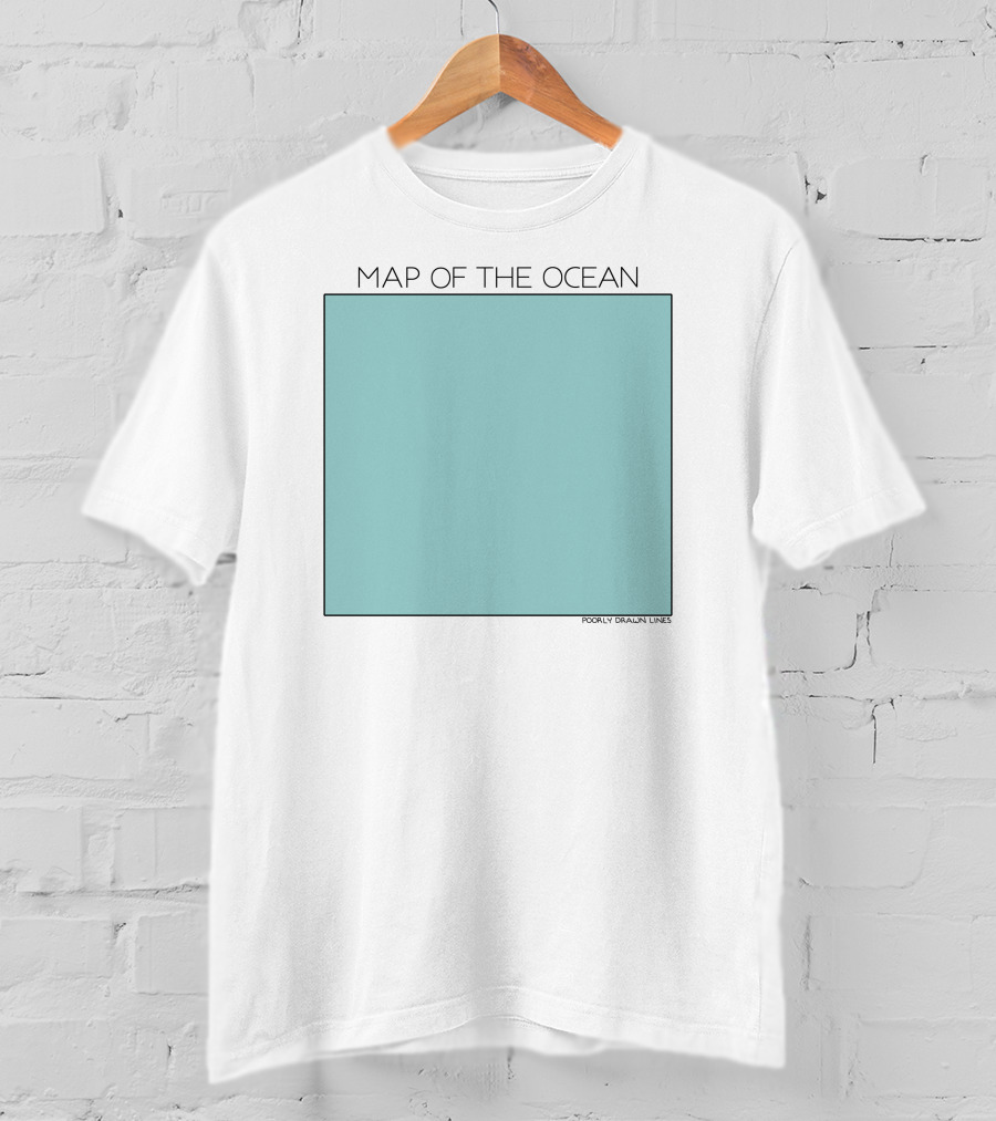 Pdlcomics Map Of The Ocean Poorly Drawn Lines Ocean Square T-Shirt