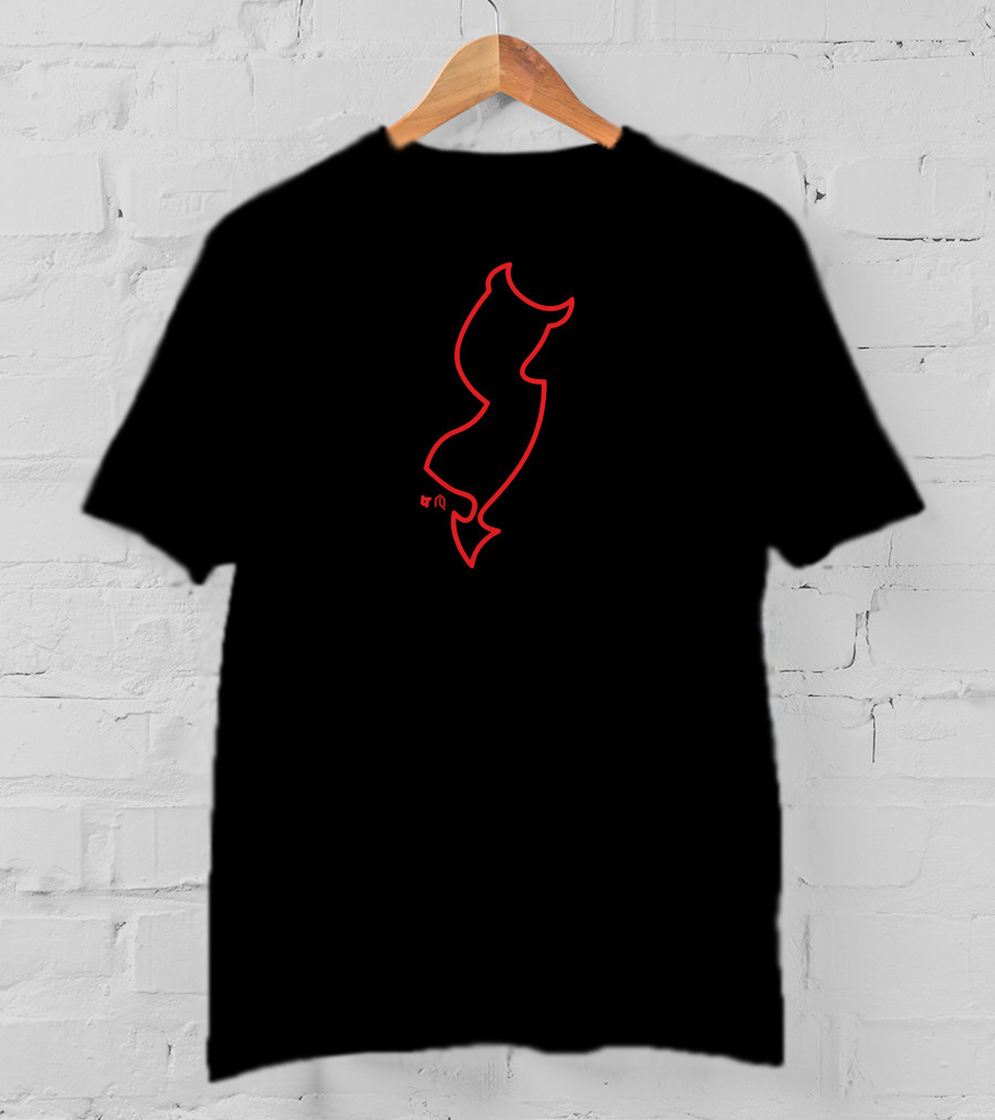 Breakingt Store New Jersey Devil Neon Tail T-Shirt