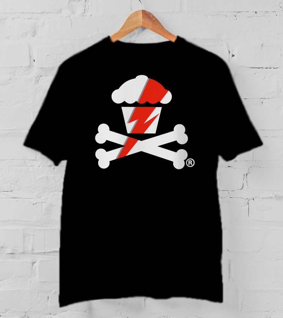 James Gunn Cupcake Crossbones Logo With Lightning Bolt T-Shirt