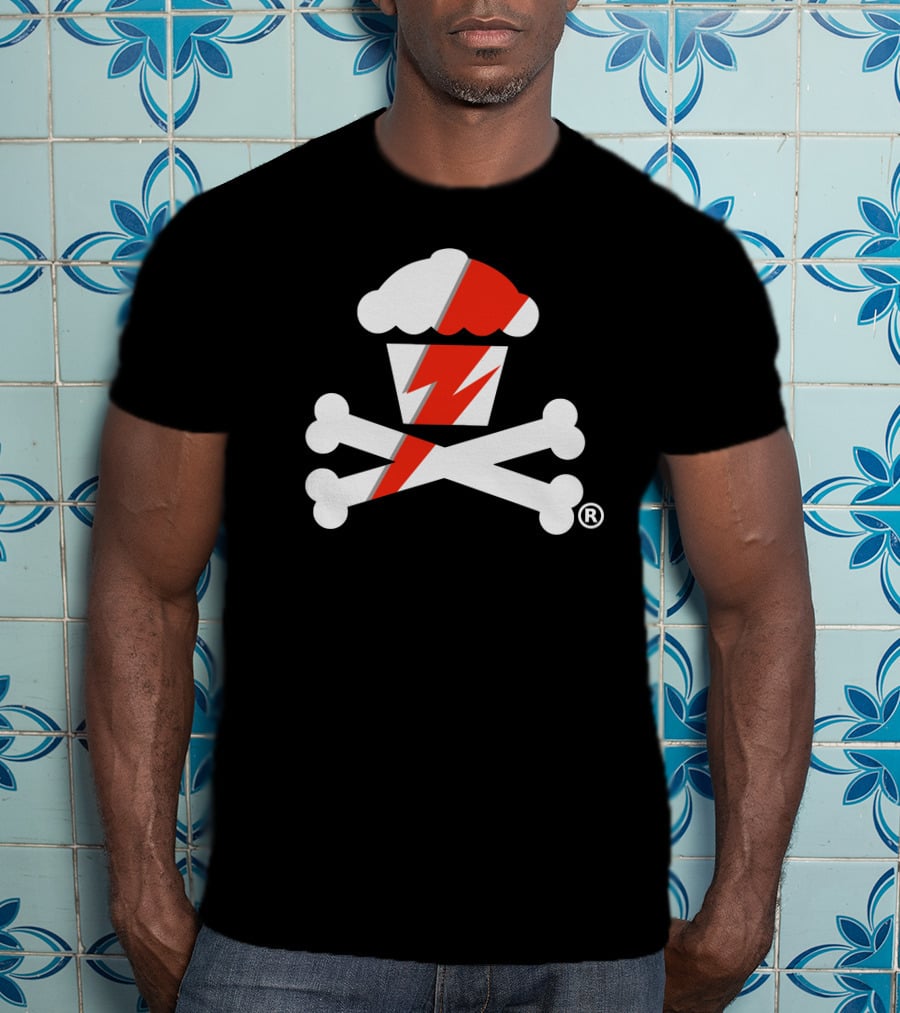 James Gunn Cupcake Crossbones Logo With Lightning Bolt T-Shirt