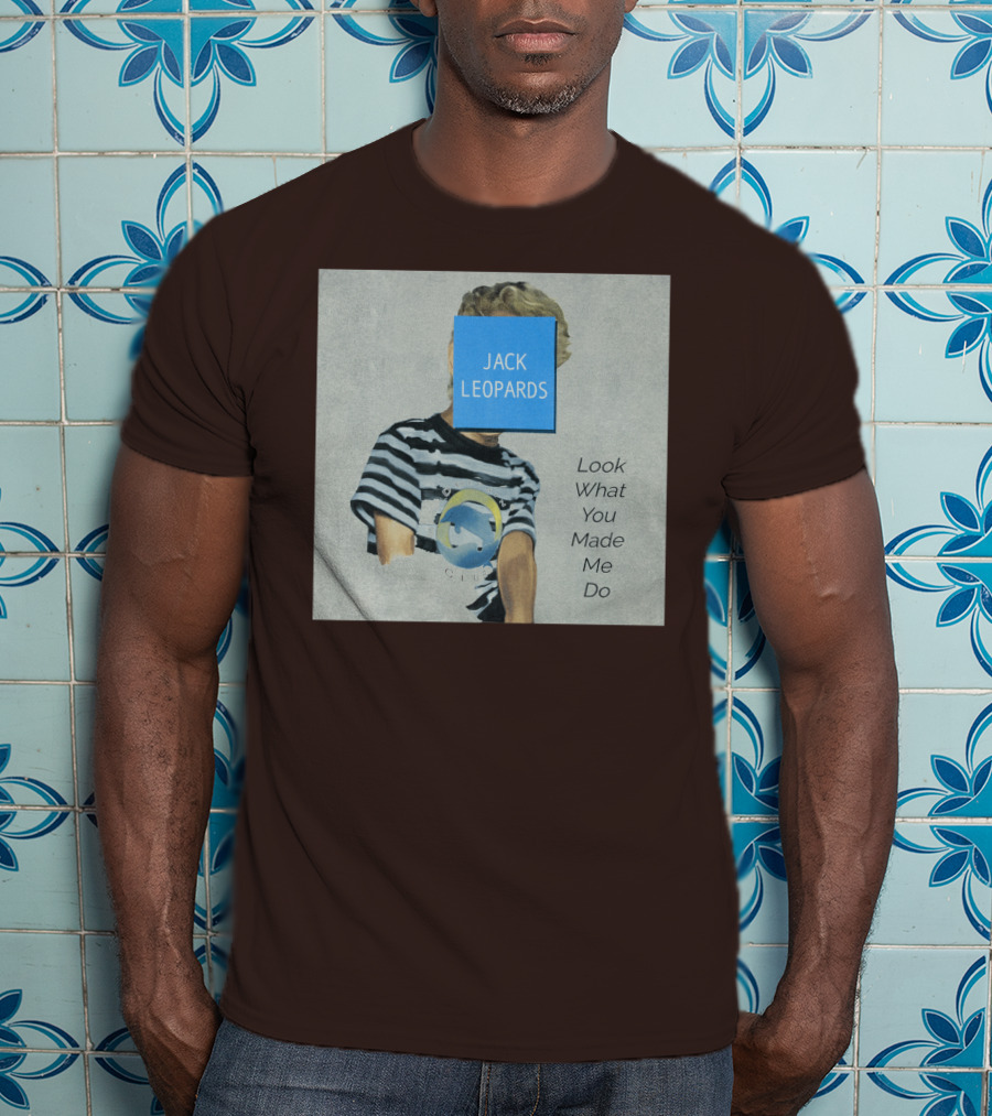 Jack Leopards Look What You Made Me Do Striped Shirt Blue Square T-Shirt
