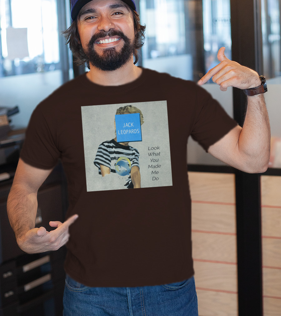 Jack Leopards Look What You Made Me Do Striped Shirt Blue Square T-Shirt