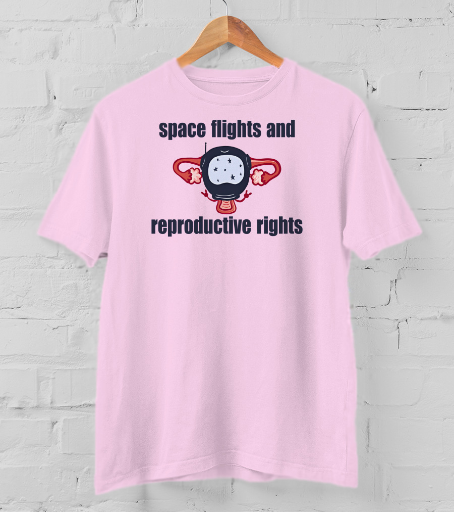 Space Flights And Reproductive Rights Emily Calandrelli Wearing Space Light T-Shirt