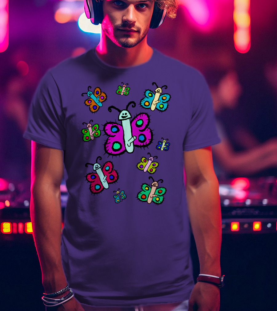 Teen Hearts Merch Wienerflys Colorful Butterfly Characters T-Shirt