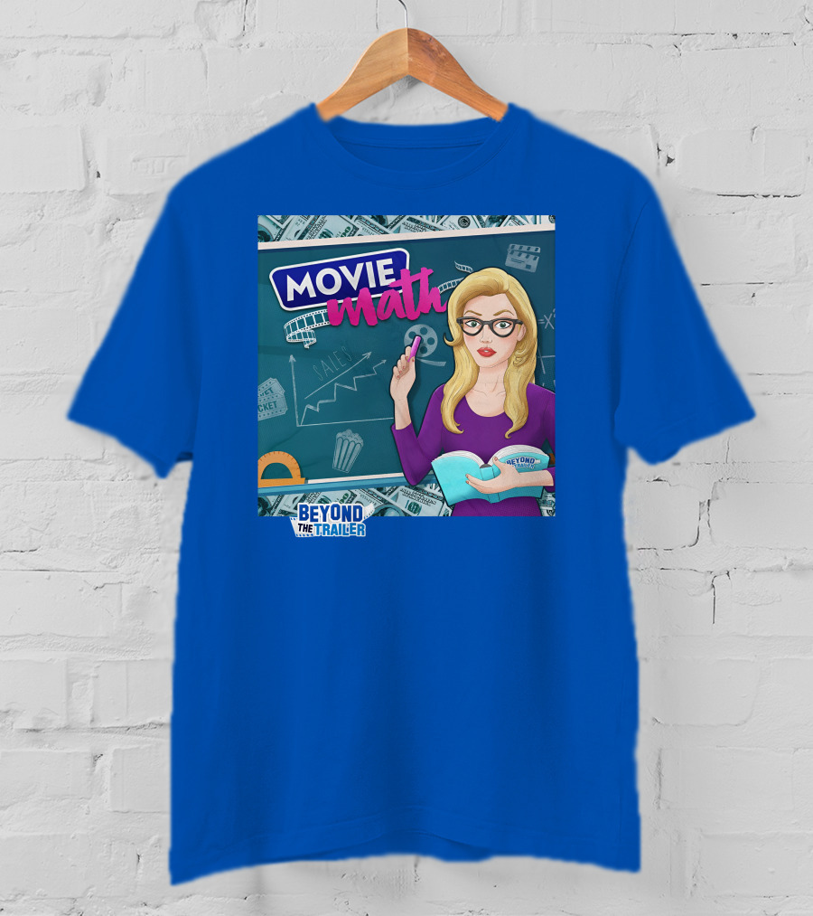 Beyond The Trailer Movie Math Insights With Blonde Woman Holding Book And Remote T-Shirt