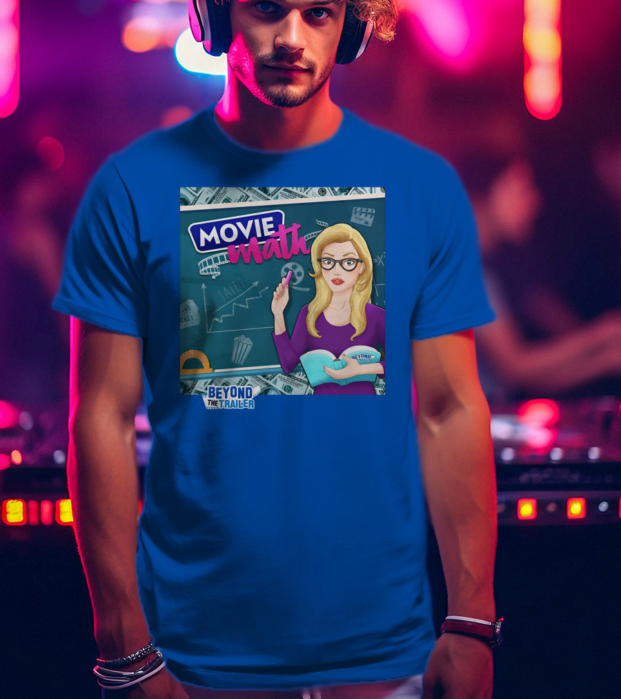 Beyond The Trailer Movie Math Insights With Blonde Woman Holding Book And Remote T-Shirt