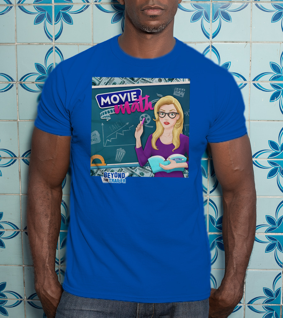 Beyond The Trailer Movie Math Insights With Blonde Woman Holding Book And Remote T-Shirt