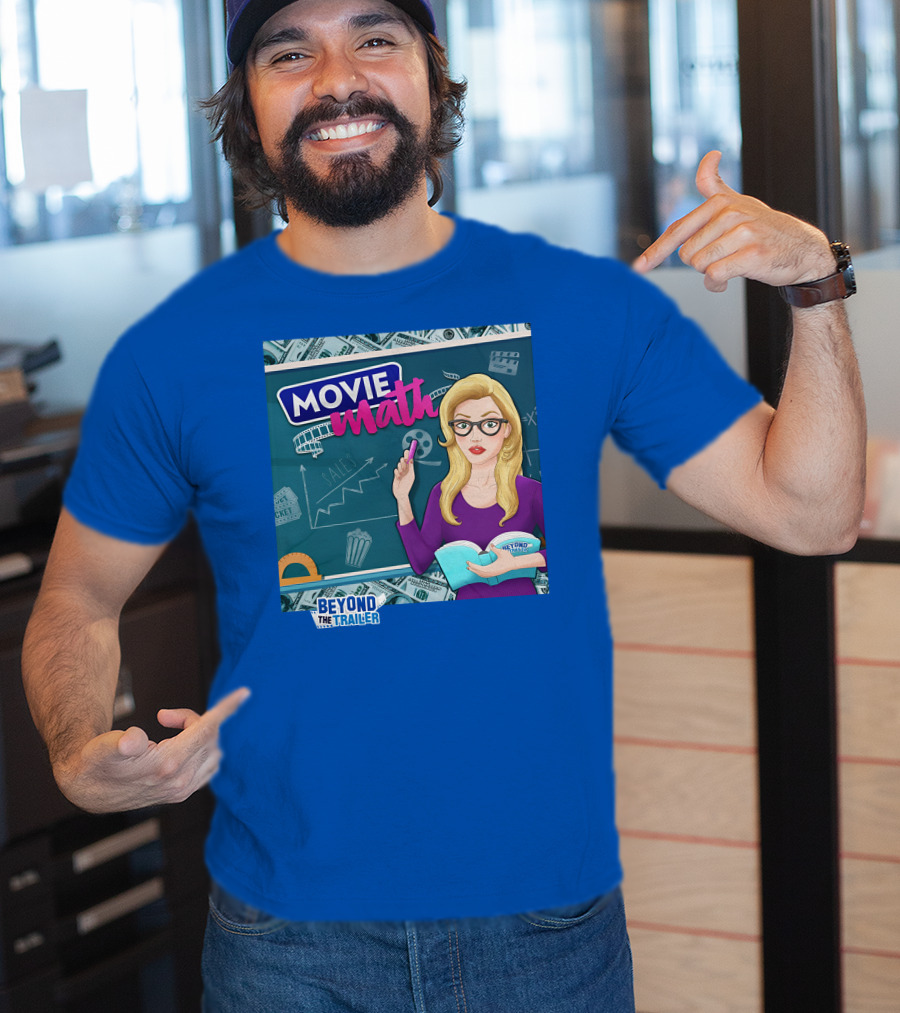 Beyond The Trailer Movie Math Insights With Blonde Woman Holding Book And Remote T-Shirt