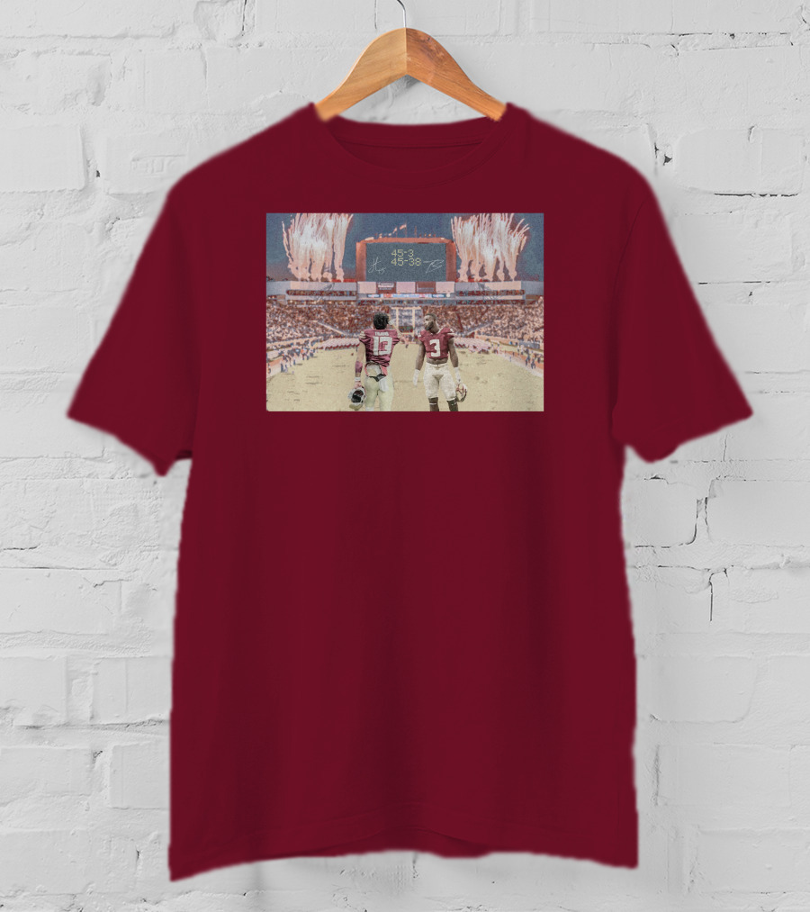 Treybenson3 State Champs 15-3 45-38 Collab Wht T-Shirt