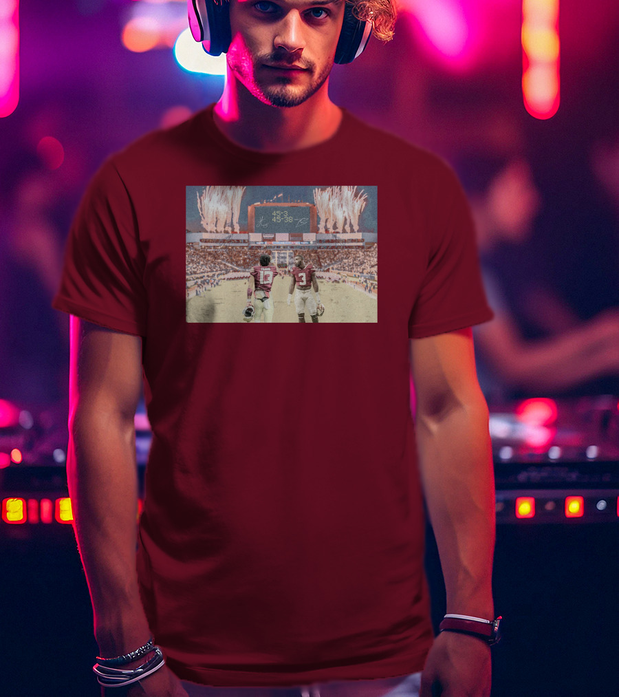 Treybenson3 State Champs 15-3 45-38 Collab Wht T-Shirt