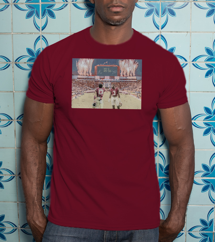 Treybenson3 State Champs 15-3 45-38 Collab Wht T-Shirt