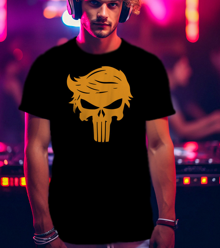 Orange Man Bad Punisher Skull T-Shirt