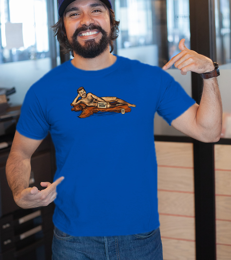 Movember 22 Champ Terroriser Reclining On Bear Rug T-Shirt