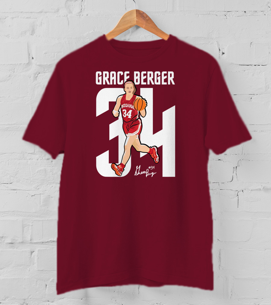 Grace Berger Indiana Basketball 34 Signature Player T-Shirt
