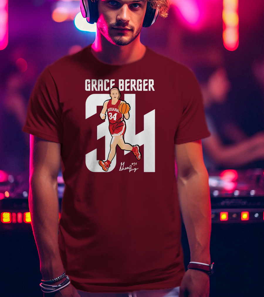 Grace Berger Indiana Basketball 34 Signature Player T-Shirt