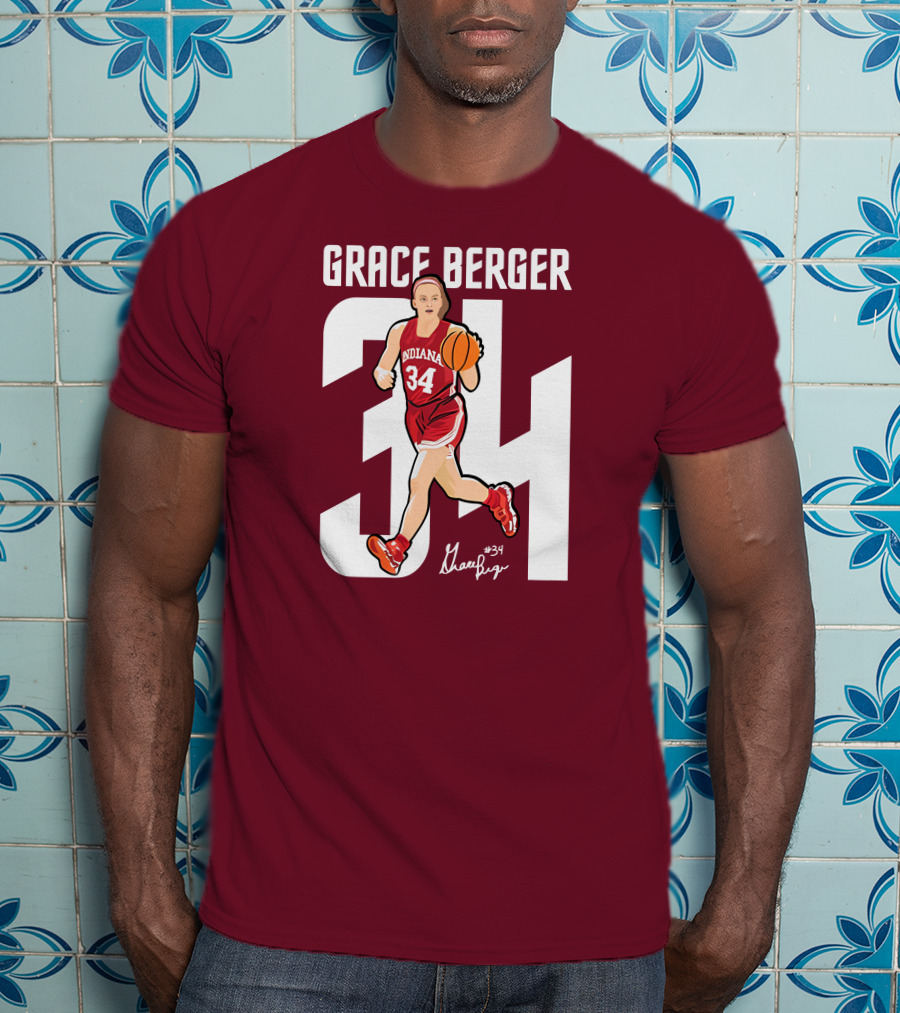 Grace Berger Indiana Basketball 34 Signature Player T-Shirt