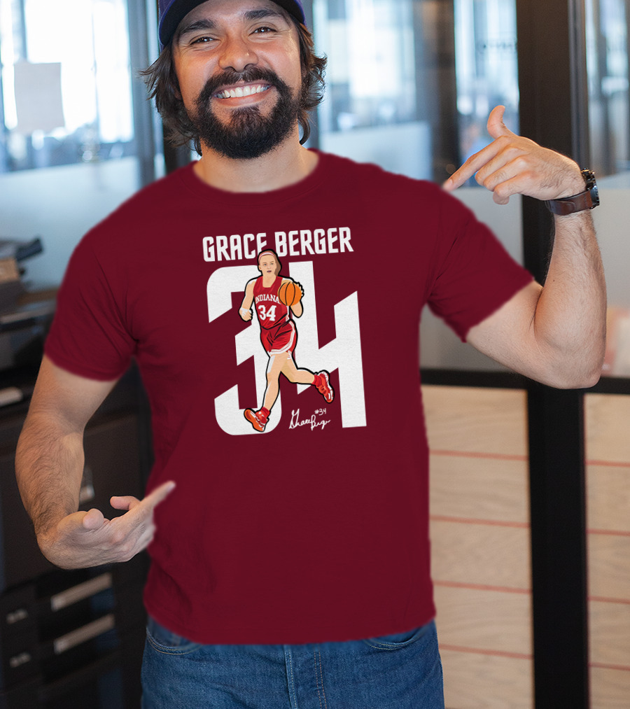 Grace Berger Indiana Basketball 34 Signature Player T-Shirt