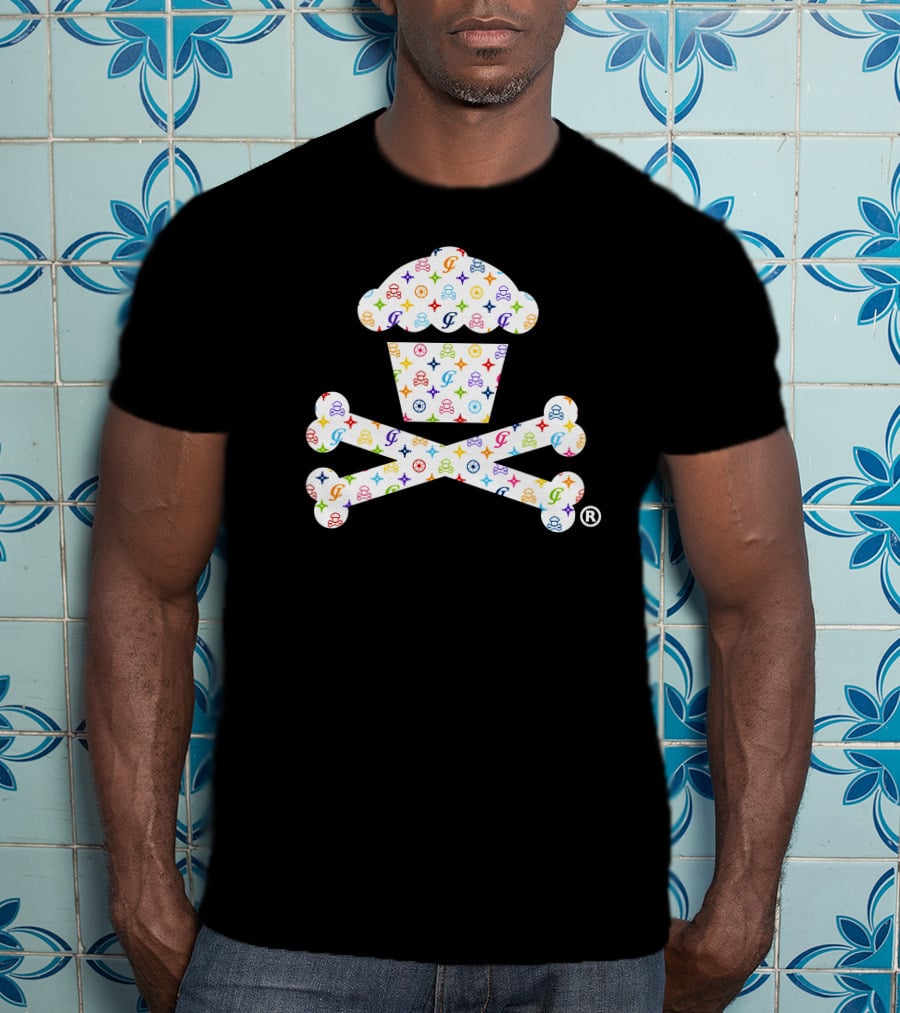 Colorful Chewy Crouton Crossbones Cupcake And Bones T-Shirt