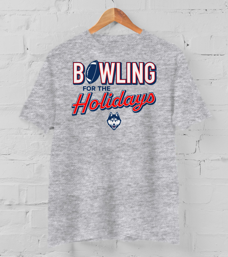 Uconn Huskies Bowling For The Holidays Football T-Shirt