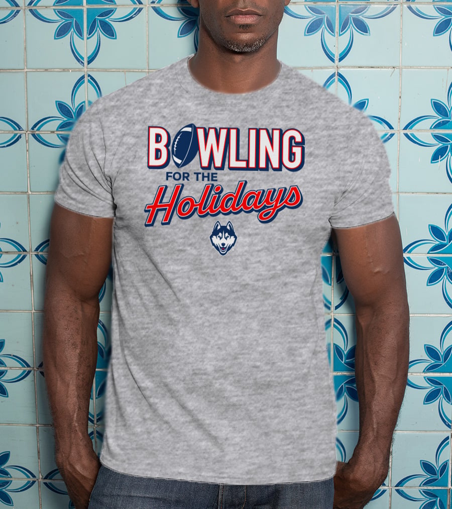 Uconn Huskies Bowling For The Holidays Football T-Shirt