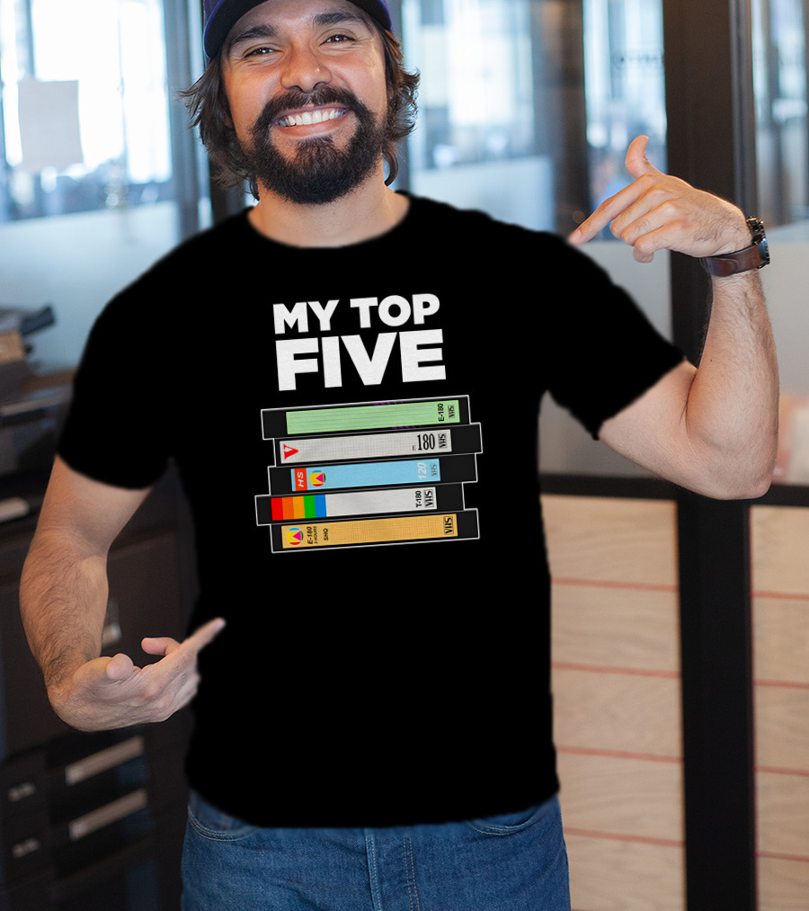 My Top Five VHS Tapes Stacked Retro Collection T-Shirt